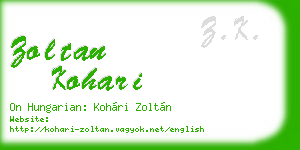 zoltan kohari business card